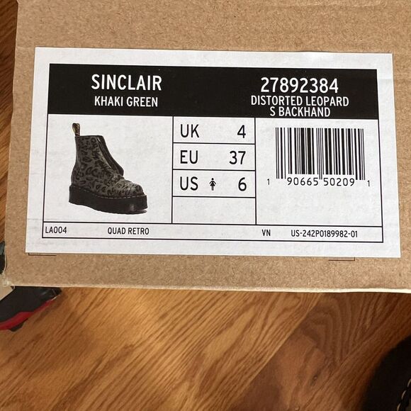 Doc Dr. Martens Sinclair Distorted Leopard Camo Platform Boots Womens US 6 Khaki - Picture 9 of 10